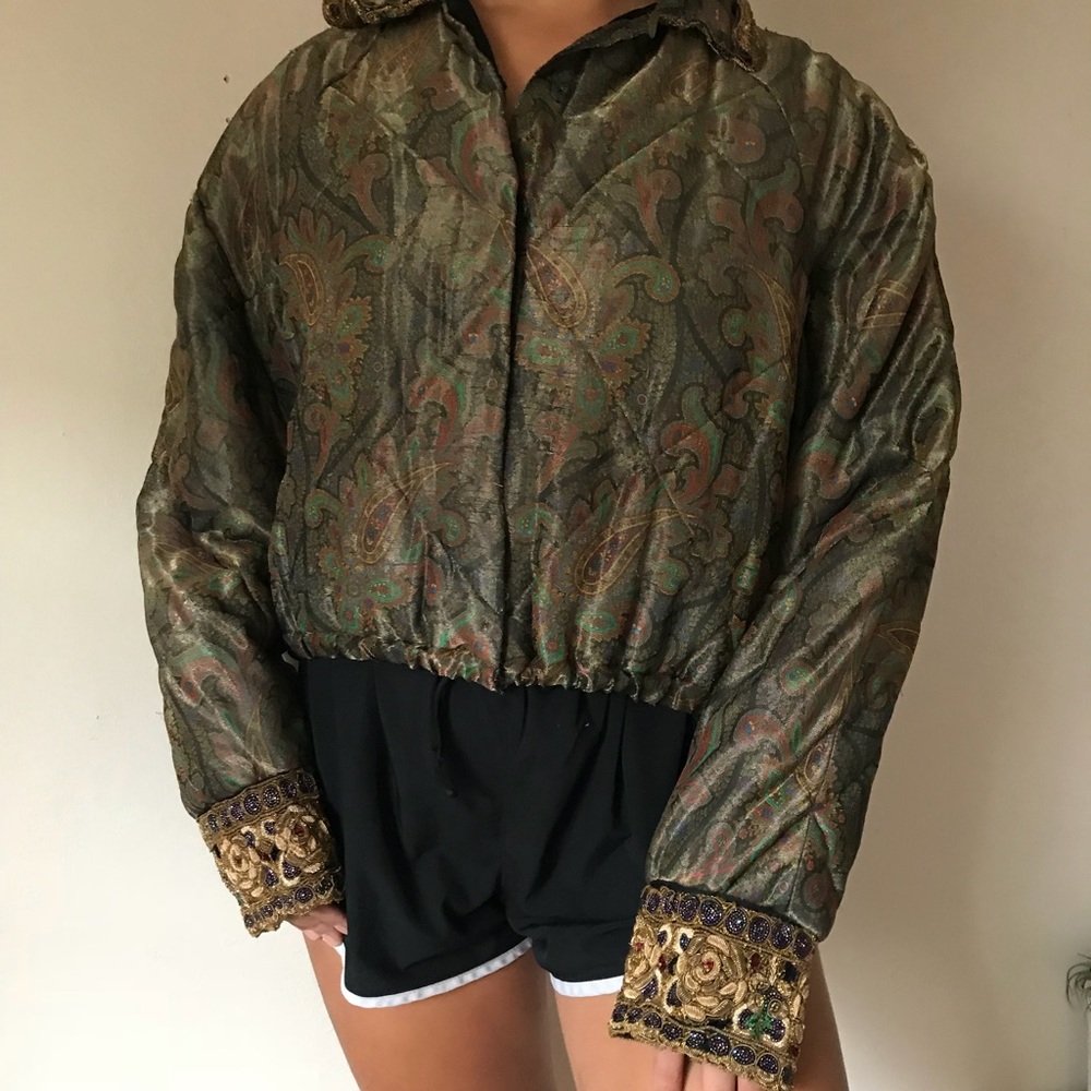 90’s Vintage Paisley Bomber Jacket